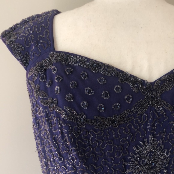 Vintage 1940s Deep Purple Wiggle Dress - Picture 3 of 6